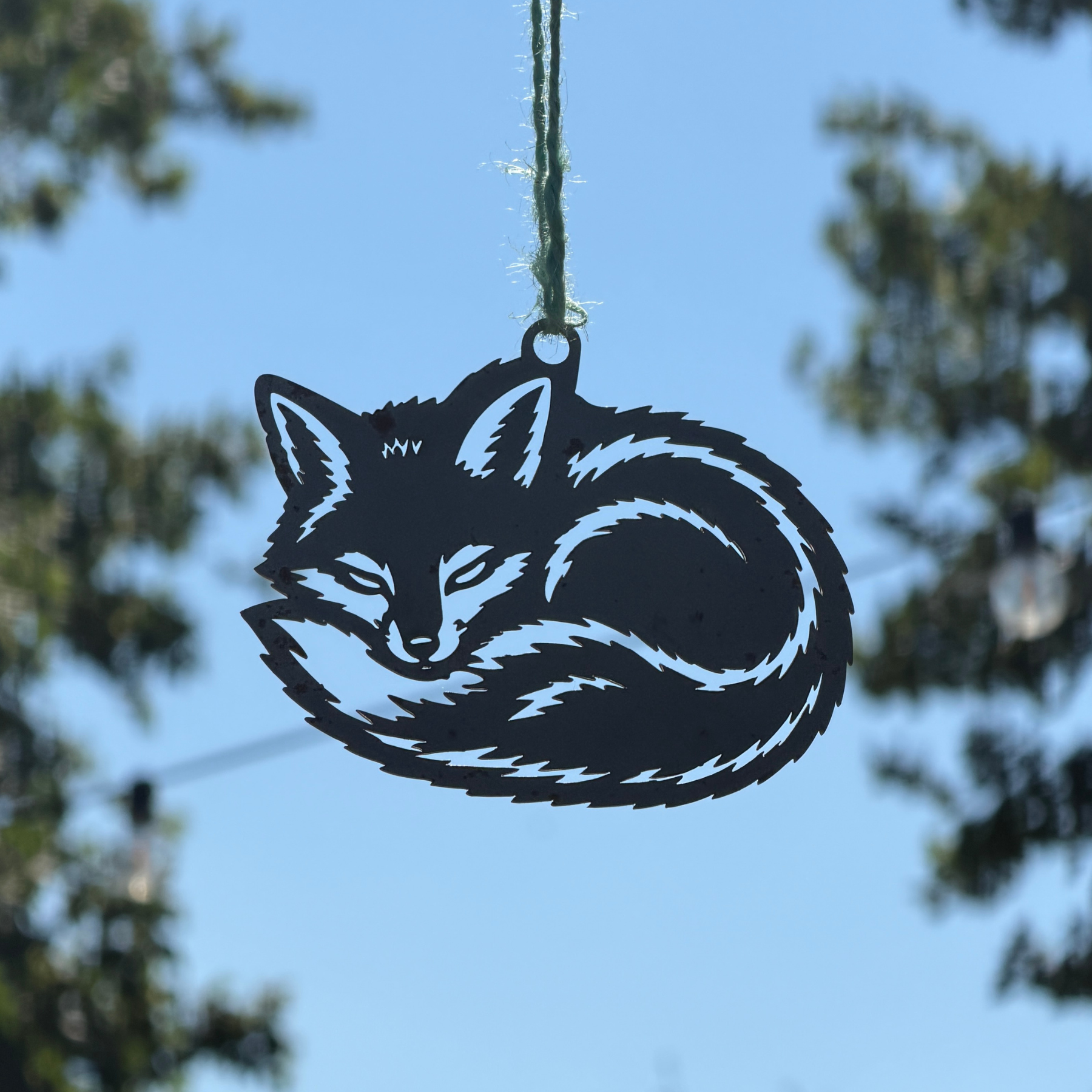 Sleeping Fox - Hanging Garden Ornament