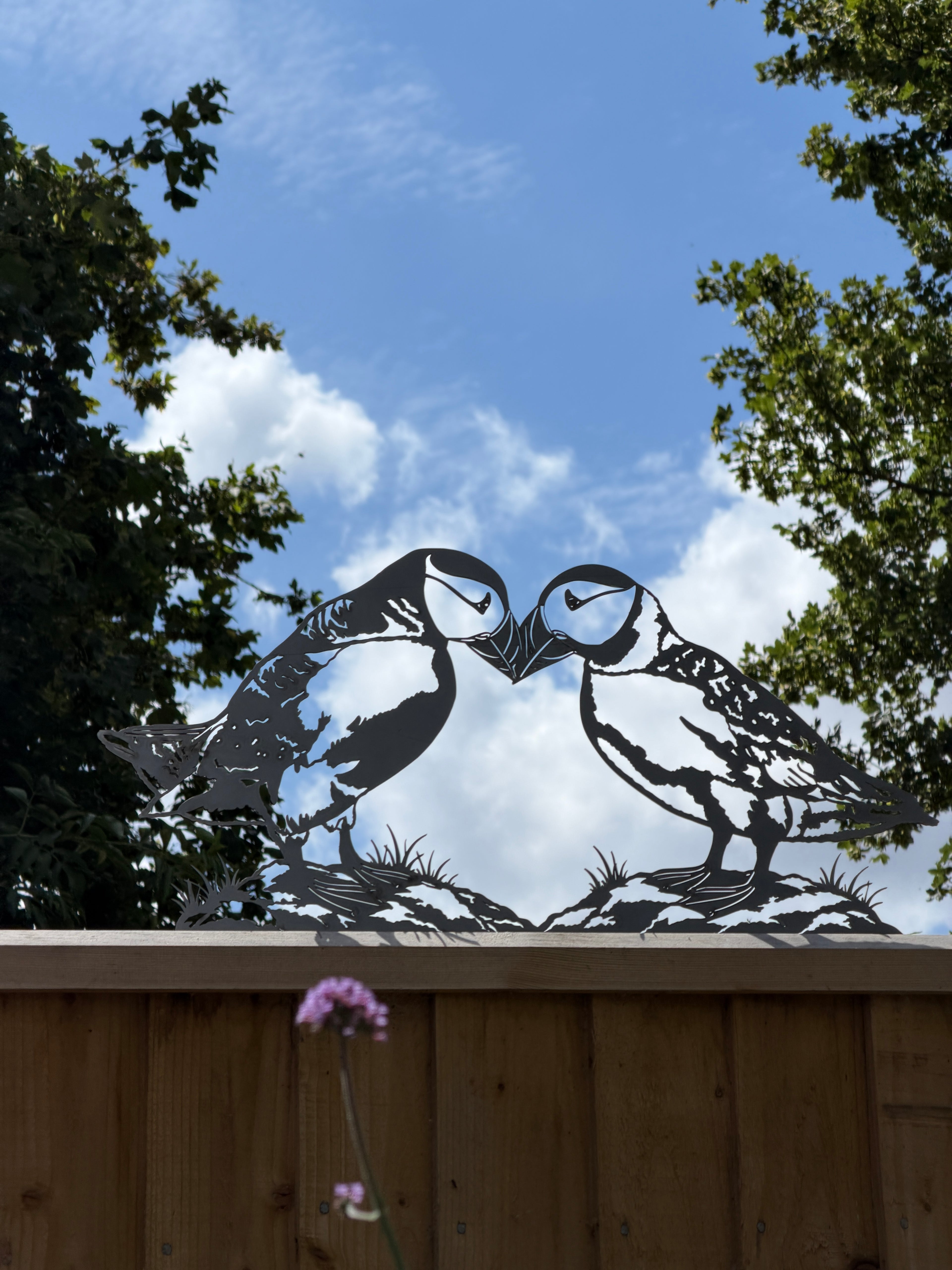 Puffin Pair - Fence Topper
