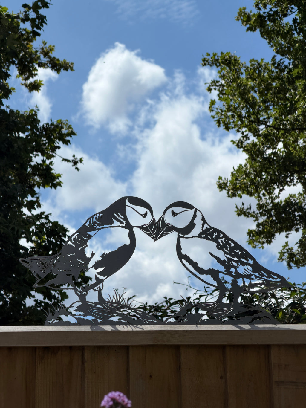 Puffin Pair - Fence Topper