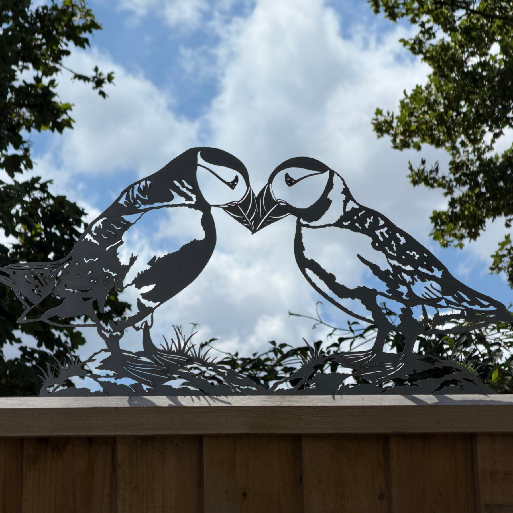 Puffin Pair - Fence Topper