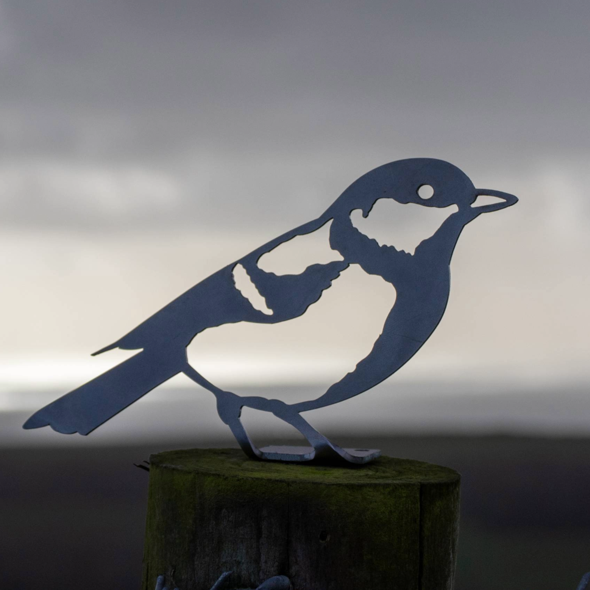 Great Tit - Steel Garden Art Fence Topper - Steel Studio