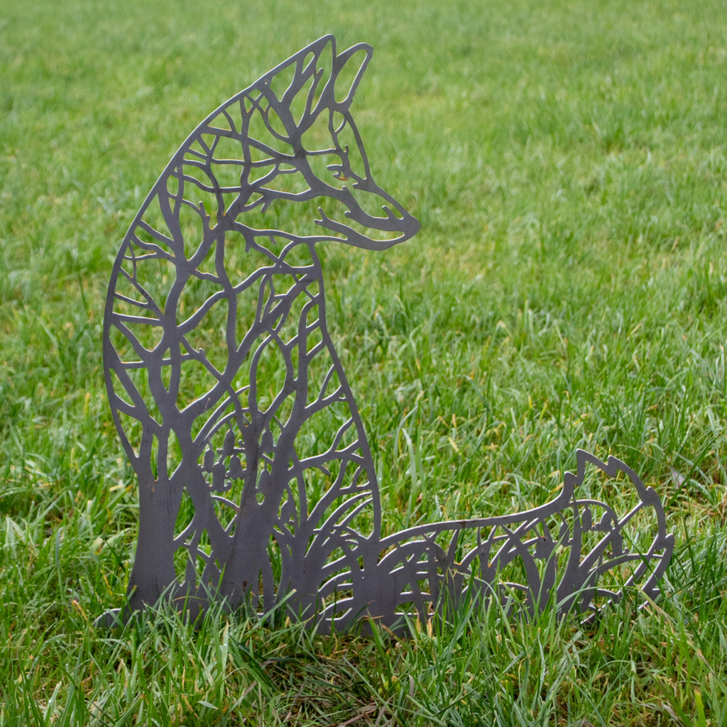 Fox - Rusty Steel Garden Art