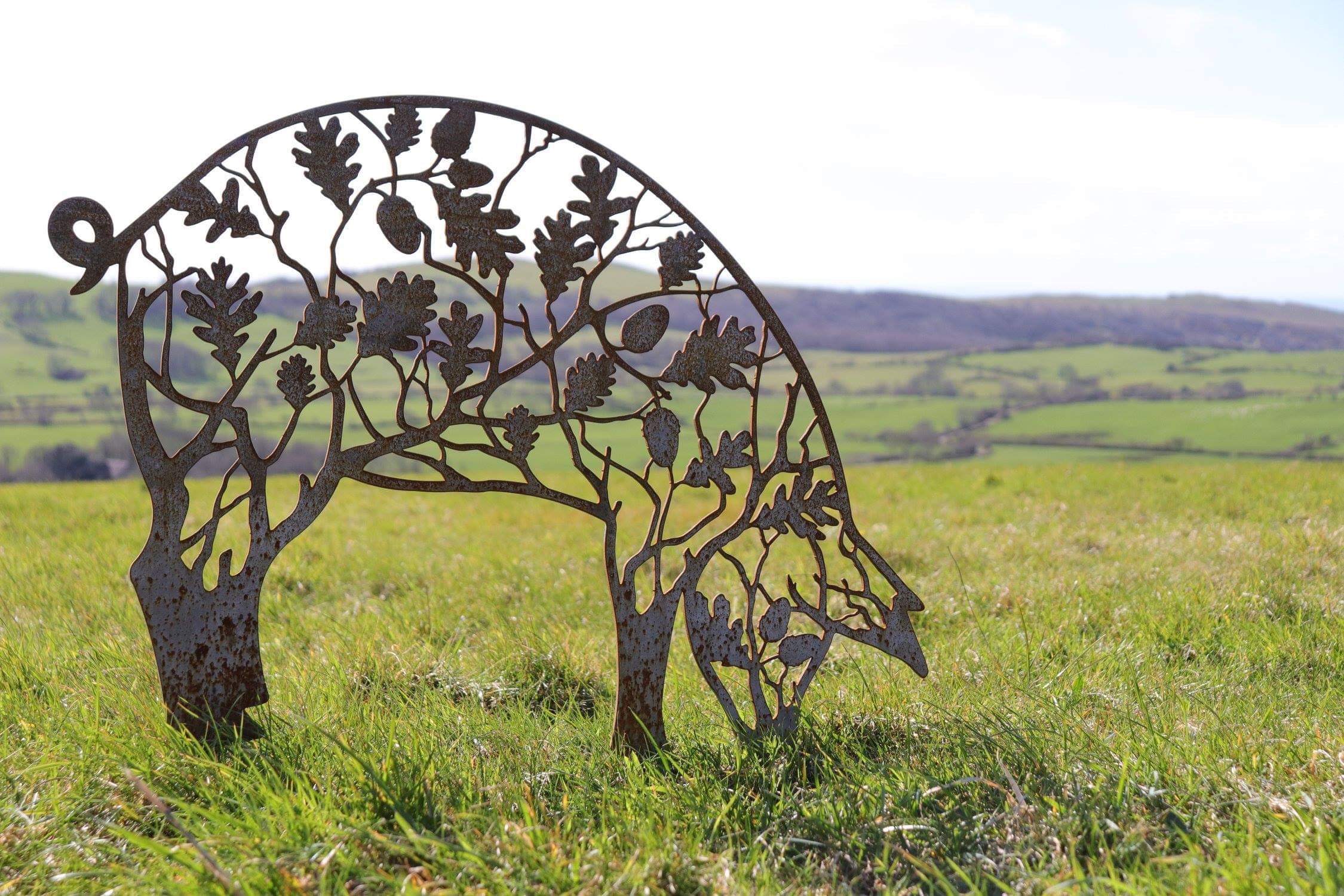 Pannage Pig - Steel Garden Art Sculpture