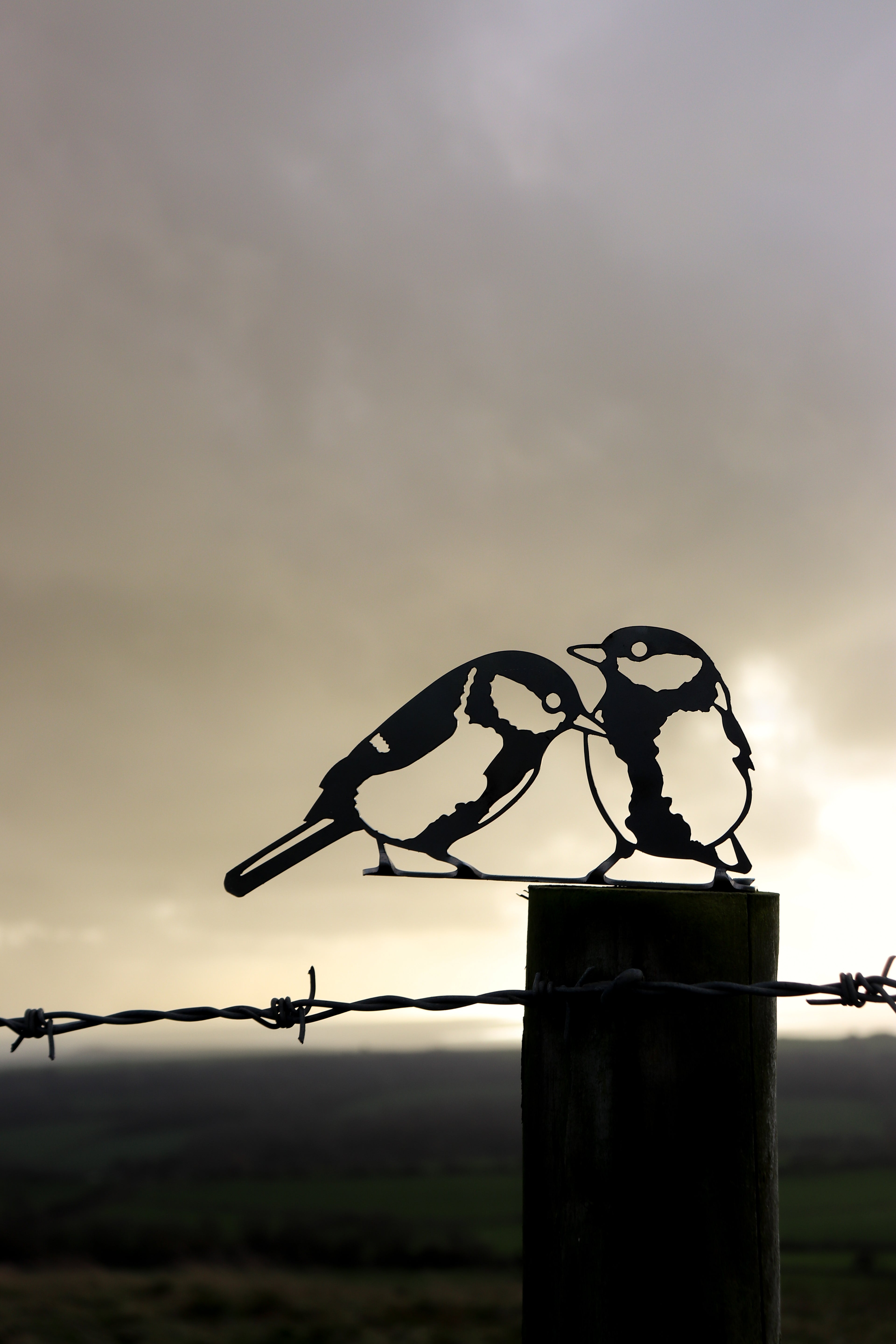 Great Tit Double - Steel Garden Art