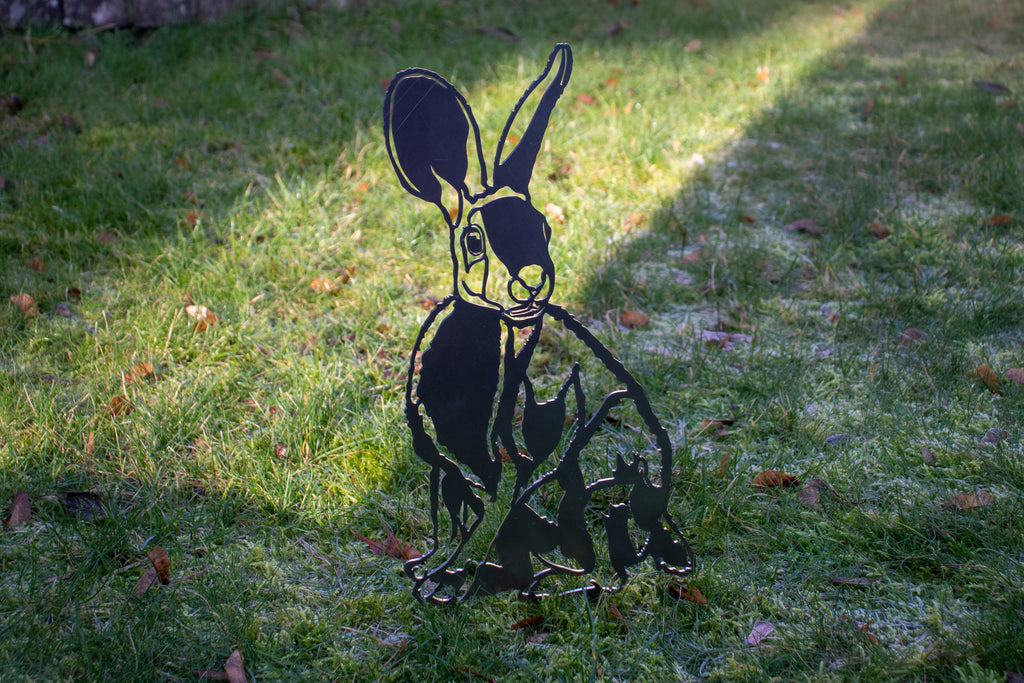 Hare - Steel Garden Art Sculpture