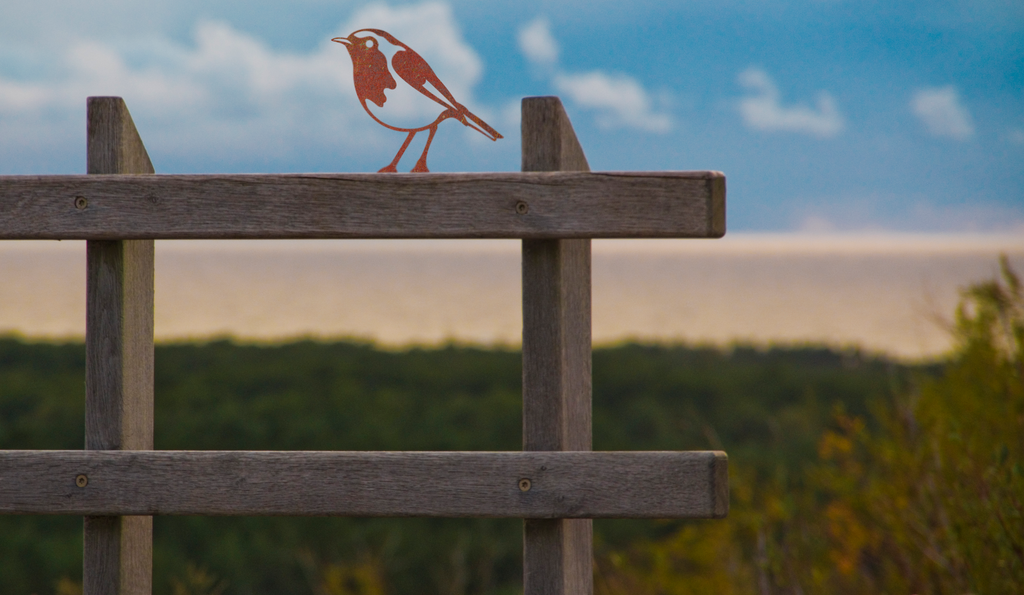 Robin - Steel Garden Art Fence Topper