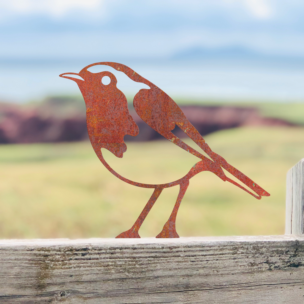 Robin - Steel Garden Art Fence Topper