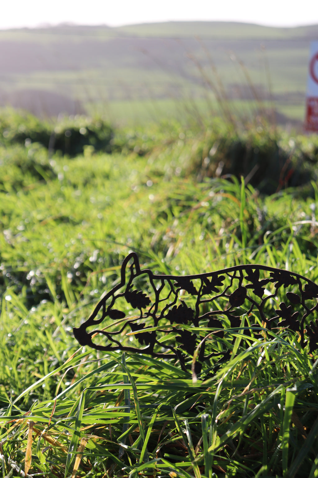 Pannage Piglet - Steel Garden Art Sculpture